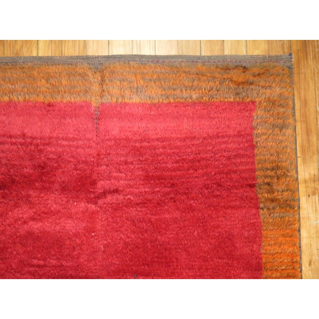 Cherry Red Vintage Turkish Tulu Medallion Carpet - 3'3" x 5'5" For Sale In New York - Image 6 of 6