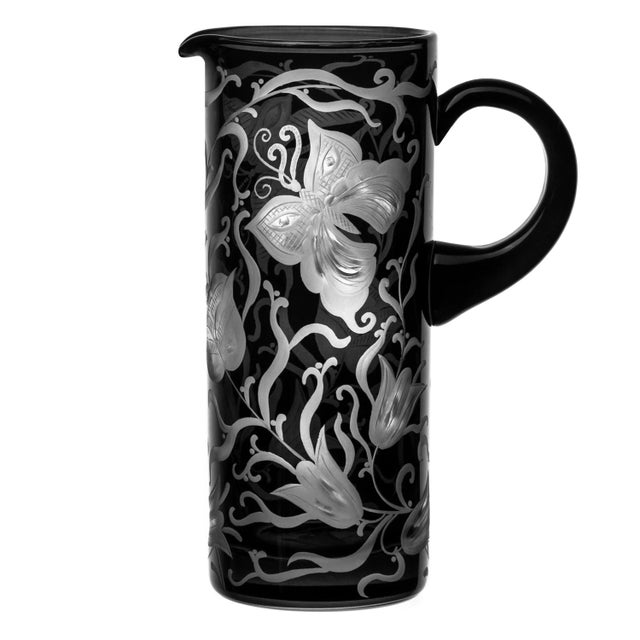 Art Deco ARTEL Social Butterflies Pitcher in Smoke For Sale - Image 3 of 3