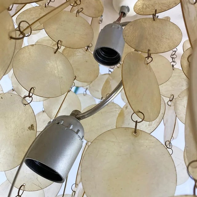 Italian Mid-Century Modern Golden Plastic Cascade Chandelier, 1970s For Sale - Image 12 of 13