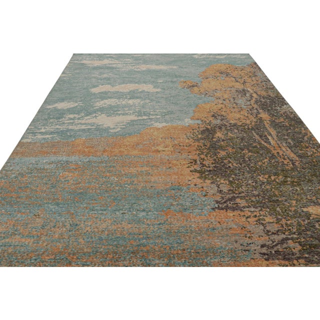 Hand-knotted in wool, this 9x12 modern rug, originating from India, has been inspired by the many provenances to undertake...