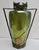 Firery Green Iridescent glass vase by Loetz, circa 1990, Austria. Excellent condition. Laurel sprays surround the mouth,...
