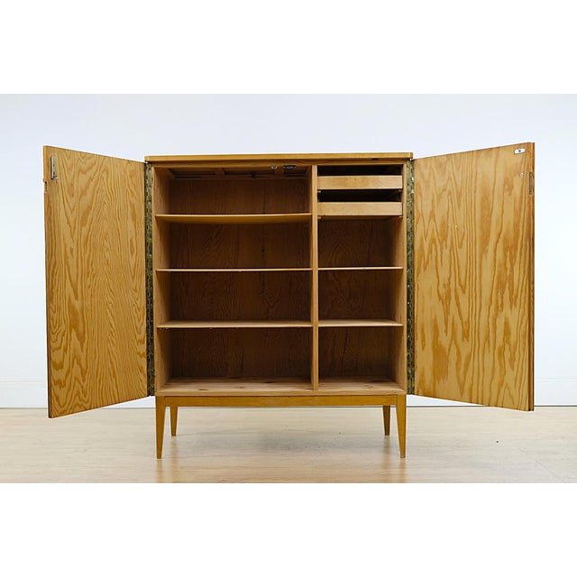 Wood Vintage Cabinet with Illustrations Nordens Flora by C.A.M Lindman, 1950s For Sale - Image 7 of 8