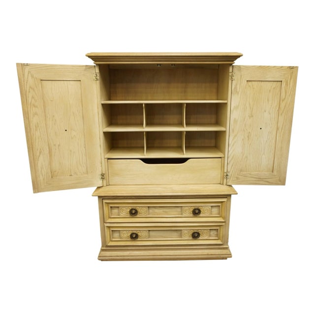 Farcher Furniture Italian Contemporary 42" Pickled Wood Door Chest 472-9864 For Sale - Image 4 of 13