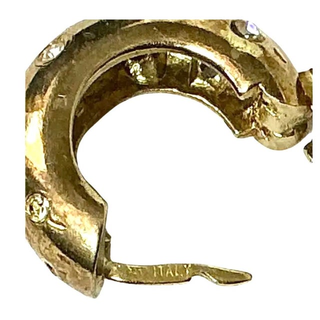 Gold-Plated 925 Sterling Silver Vermeil Hoop Earrings With Gemstones For Sale In Tampa - Image 6 of 7