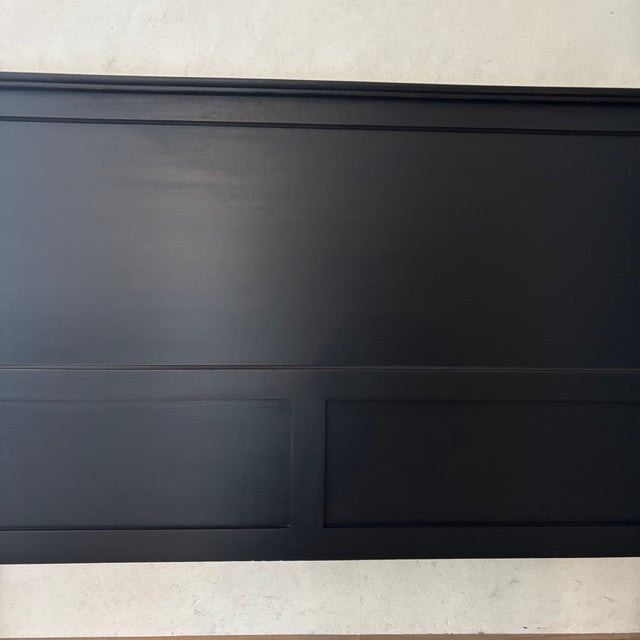 Vintage Black Wooden Headboard For Sale - Image 4 of 6