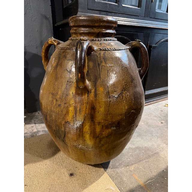 Antique 19th-C. South of France Glazed Earthenware Olive Oil Jar For Sale In Miami - Image 6 of 7