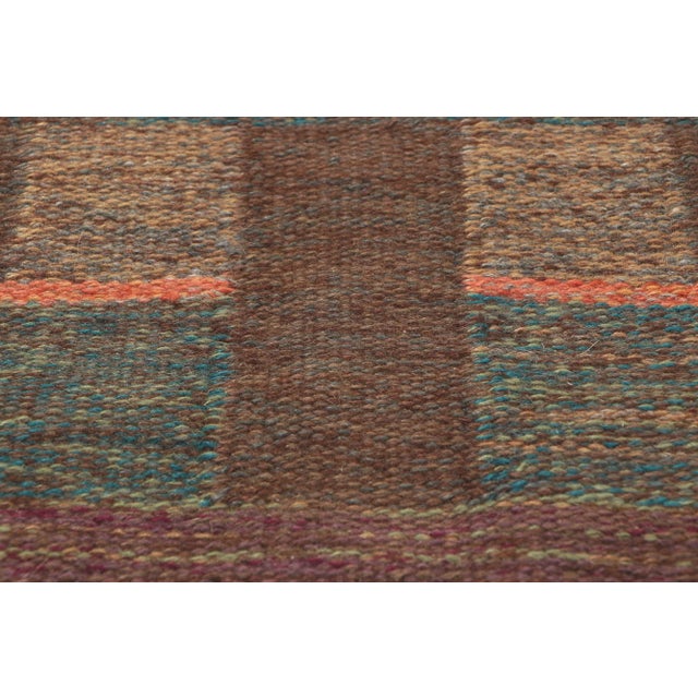 Brown Mid 20th Century Inga-Mi Vannerus Rydgren Swedish Rollakan Rug, 05'02 X 08'00 For Sale - Image 8 of 12