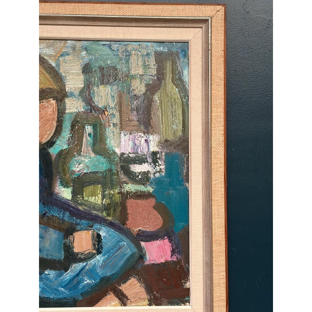 Gösta Falck, Figure and Bottle, 1960s, Oil on Canvas, Framed For Sale - Image 4 of 18