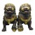 Pair of Vintage Chinese Gilt Bronze Guardian Lions (Foo Dogs) on Embroidered Balls For Sale