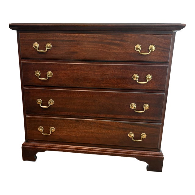 1980s Colonial Walnut Chest of Drawers For Sale