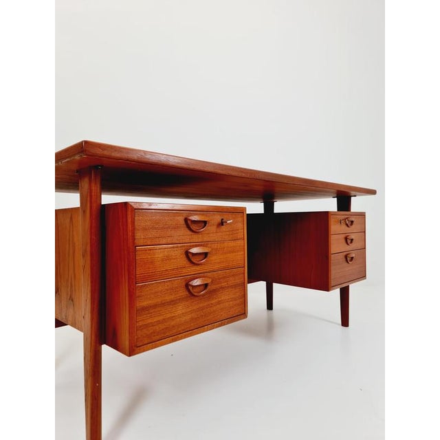 Vintage Danish Teak Desk by Kai Kristiansen for FM Møbler, Denmark, 1960s For Sale - Image 10 of 18