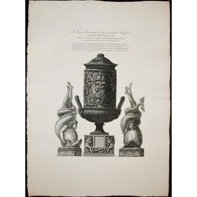 Giovanni Battista Piranesi, Two Cinerary Urns, Late 18th Century, Etching For Sale - Image 4 of 4