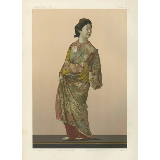 Late 19th Century Japanese Lady Dressed in Kimono, 1884, Paper For Sale - Image 5 of 6