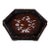 Vintage Zitan Wood Hexagonal Tray With Mother-of-Pearl Bird & Floral Inlay For Sale