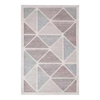 Rug & Kilim’s Scandinavian Gray Brown & Blue Polyester Outdoor Rug - 14'x20' For Sale