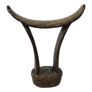 Vintage Ethiopian Headrest in Wood For Sale