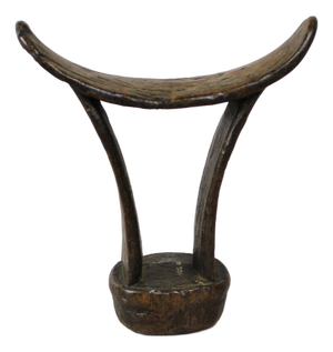 Vintage Ethiopian Headrest in Wood