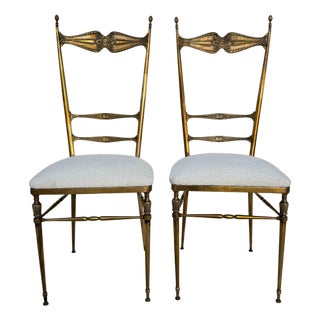 Brass Chairs, 1950s, Set of 2 For Sale