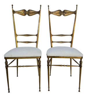 Brass Chairs, 1950s, Set of 2