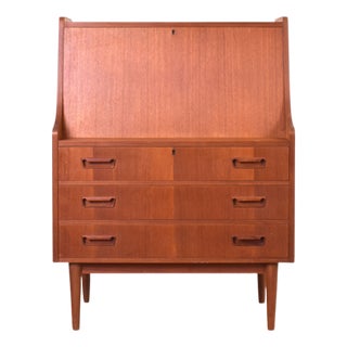Mid-Century Modern Danish Teak Secretaire by Gunnar Nielsen for Tibergaard, 1960s For Sale