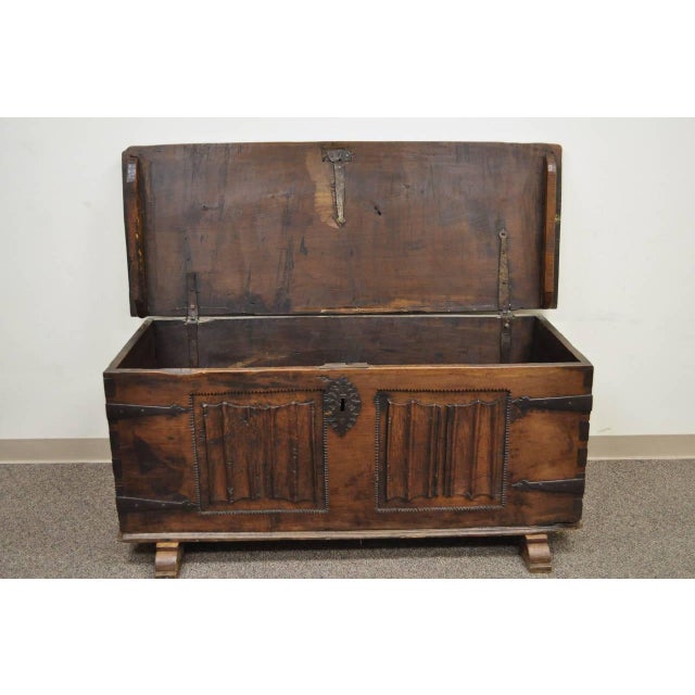 16th Century Antique Dovetailed Gothic Renaissance Chestnut Coffer