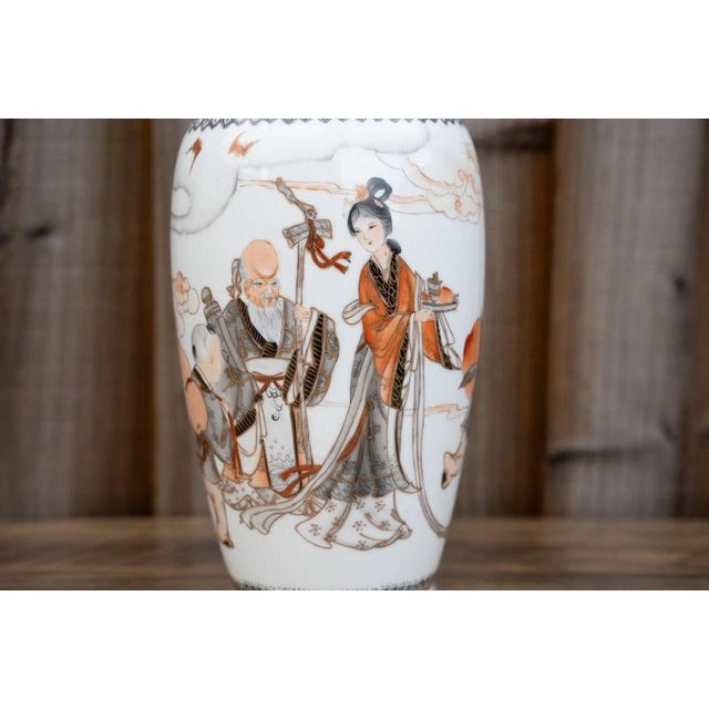 Gold 20th Century Chinese Famille Rose Grisaille and Iron Red Porcelain Vase For Sale - Image 8 of 18