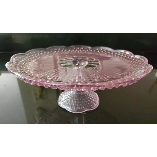 wonderful soft pink cake/cookie plater by Gorham. large, 11" acroos x 4" high