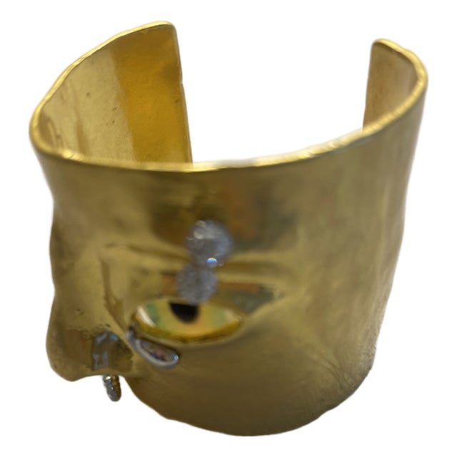 Gold Filled Cuff Evil Eye Bracelet For Sale