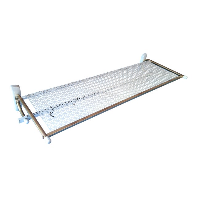 Vintage Coat and Hat Rack in Brass and Perforated Metal, 1960s For Sale