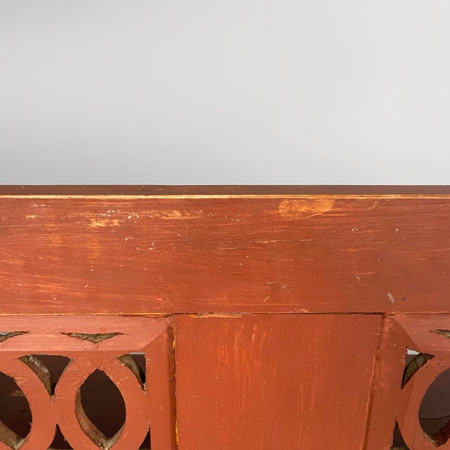 Art Deco Italian Bench in Red Wood, 1930s For Sale - Image 12 of 18
