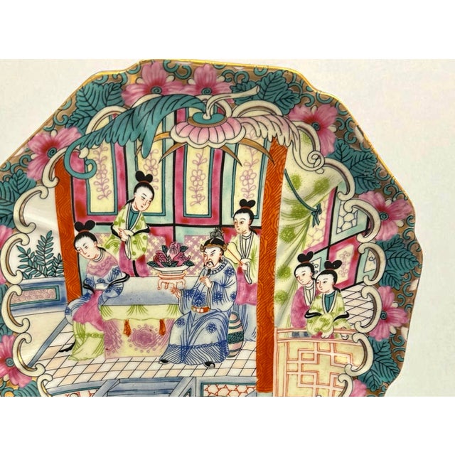 Chinese Vintage Chinese Export Rose Medallion Porcelain Plate For Sale - Image 3 of 7