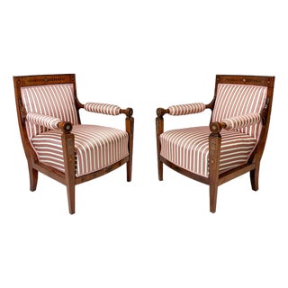 Pair of Early 19th Century Empire Armchairs For Sale