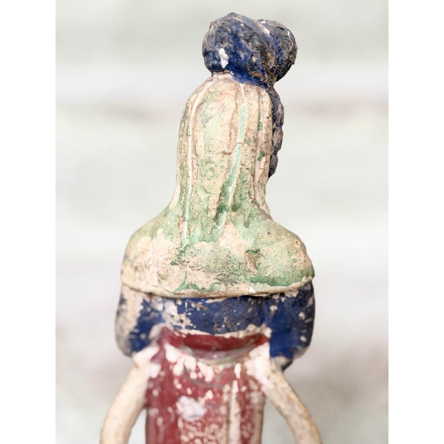 Wood Antique Chinese 16.5” Tall Kuan Yin Wood Statue For Sale - Image 7 of 11