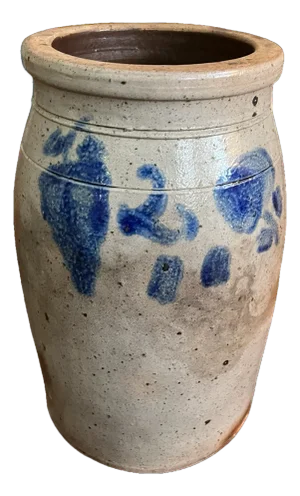 Antique 2 Gallon Salt-Glazed Stoneware Crock With Cobalt Decoration, Attributed to David Parr, c.1860–1875
