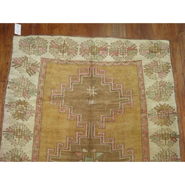 Mid 20th Century Vintage Zabihi Collection Wide Geometric Turkish Runner For Sale - Image 5 of 5