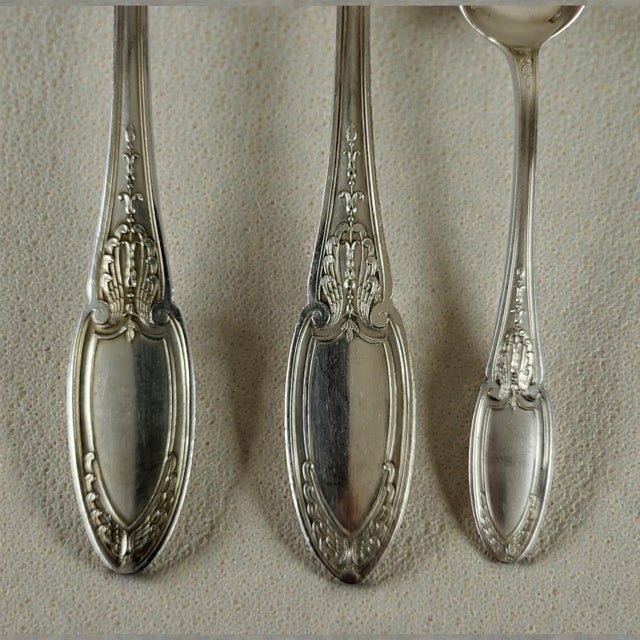 Antique Silver-Plated Flatware Set by Maison Ercuis, 1890s, Set of 61 For Sale - Image 9 of 14