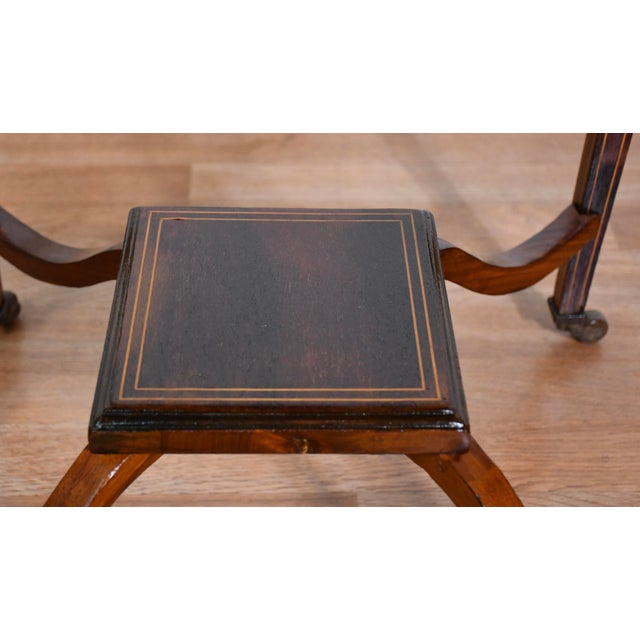 1900 Antique English Hepplewhite Mahogany Envelope Game Table Unfolds Extends For Sale - Image 13 of 18