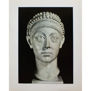 "Marble Head of the Youthful East Roman Emperor Arcadius (395-408), 1940s Original Swiss Photogravure