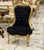 Elevate your interior with the timeless elegance of this French Louis XV accent chair. Upholstered in luxurious black...