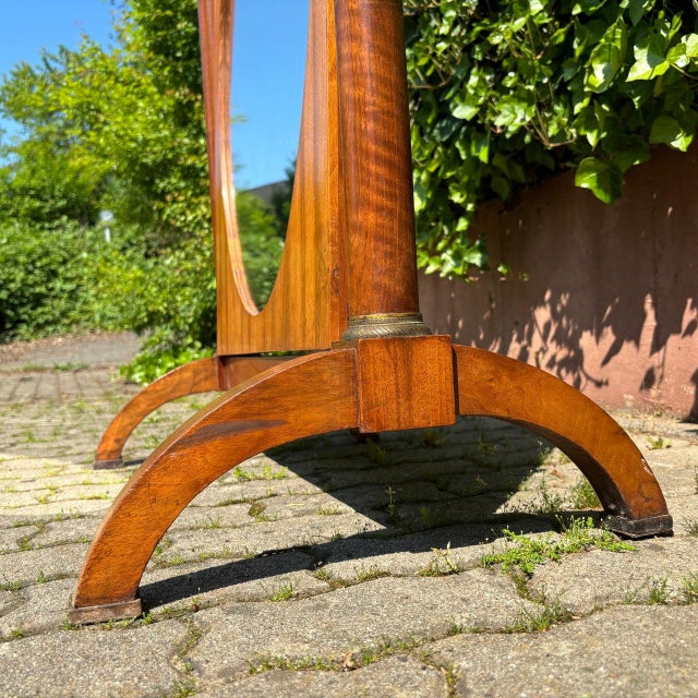 Antique Classicism Standing Mirror in Walnut For Sale - Image 6 of 12