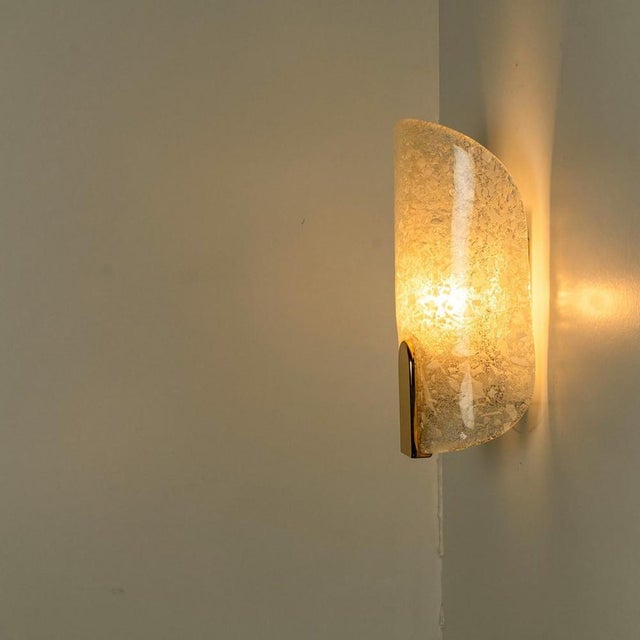 Metal Brass & Glass Wall Lights in the style of Hillebrand, Germany, 1969, Set of 2 For Sale - Image 7 of 11