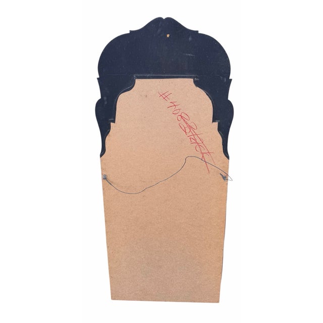 Drexel Vintage Drexel Black Chinoiserie Mirror For Sale - Image 4 of 6