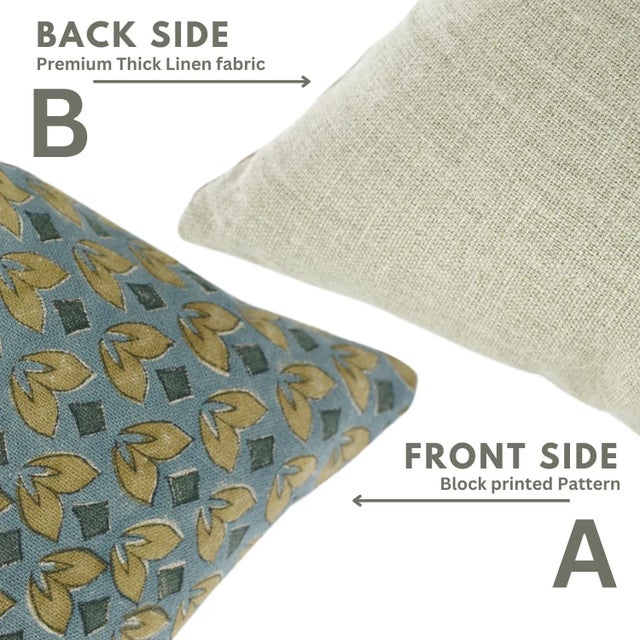 Fabdivine Artisan Handcrafted Throw Pillow Cover Thick Linen 18x18 Inch- Titli For Sale - Image 4 of 5