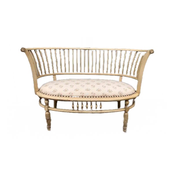 Early 20th Century Vintage Hollywood Regency Style Bench Settee For Sale - Image 11 of 11