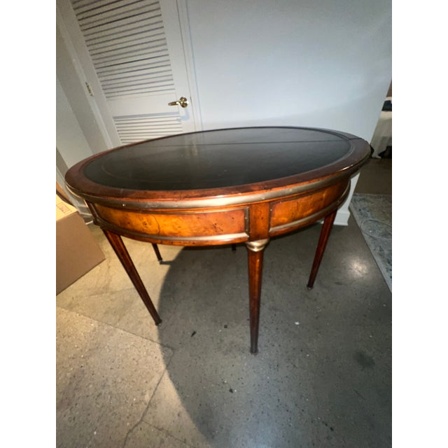Wood 1960s Louis XVI Style Mahogany and Brass Card Table For Sale - Image 7 of 8