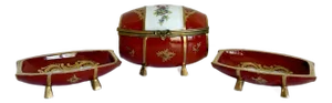 1960s Porcelaine De Paris French Porcelain Trinket Set – Jewelry Box & Dishes
