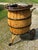 A fun and charming Vintage Barrel Form Rattan Bar. Crafted out of strips of bent rattan and formed into a barrel shape....
