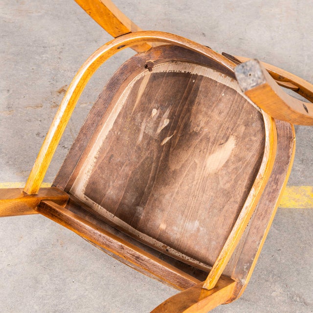French Oak and Bentwood Bistro Dining Chairs from Baumann, 1950s, Set of 6 For Sale - Image 9 of 12