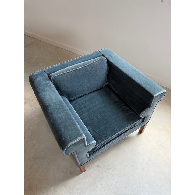 Rare Charles McMurray Architect-Designed Geometric Form Lounge Chair in Mohair For Sale - Image 6 of 12