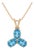 Swiss Blue Topaz Floral Pendant | Blue Gemstone Cluster Pendant | December Birthstone Jewelry For Sale